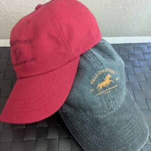 Yellowstone Embroidered Cotton Cap - Charcoal Gray & Red - New 2/$35